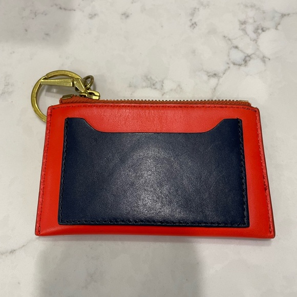 J Crew Card Case With Key Ring Zipper 